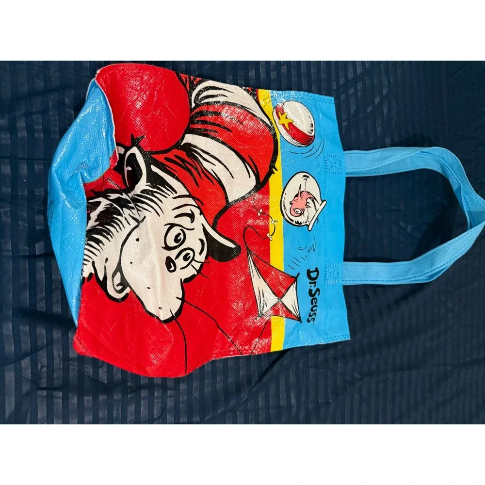 Dr Seuss Cat in the Hat Reusable Tote Bag Small Blue Red 2017 VAN00463CL-1016
